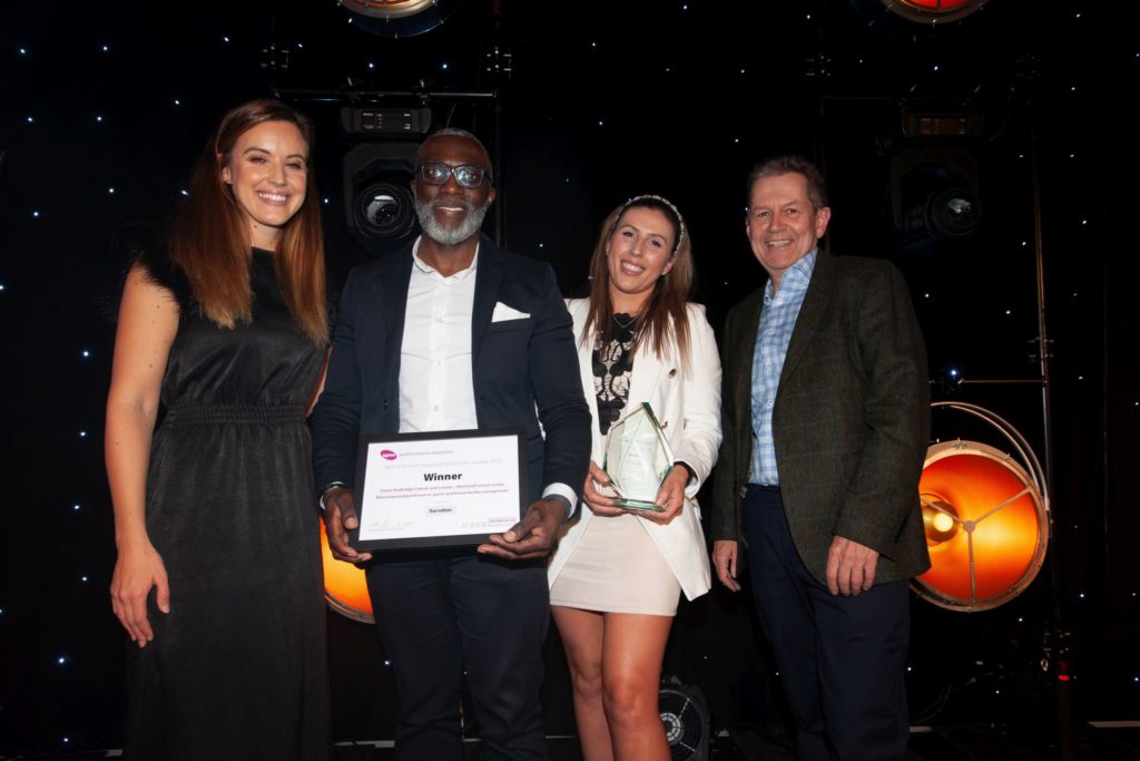 Leisure Centre staff collecting their award