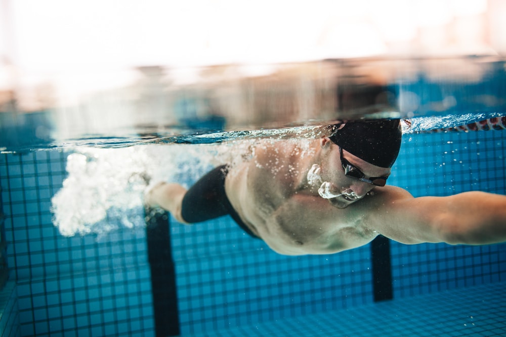 male swimmer underwater