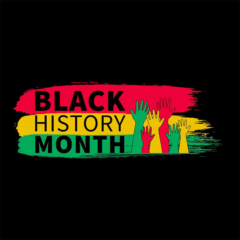 black history month logo with black background