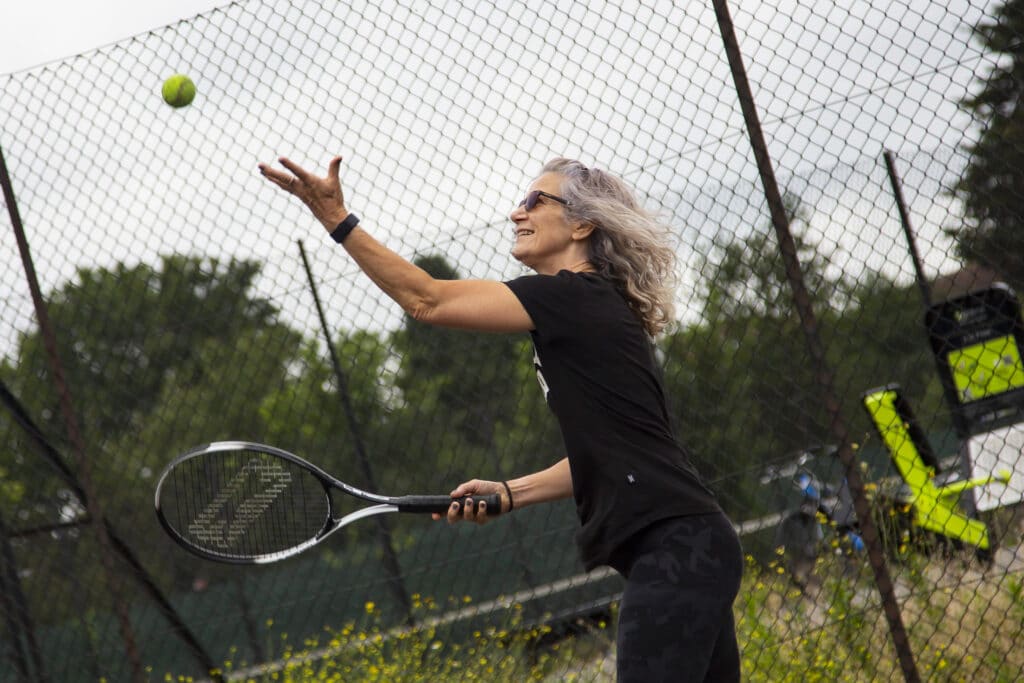 Tennis player at valentines park